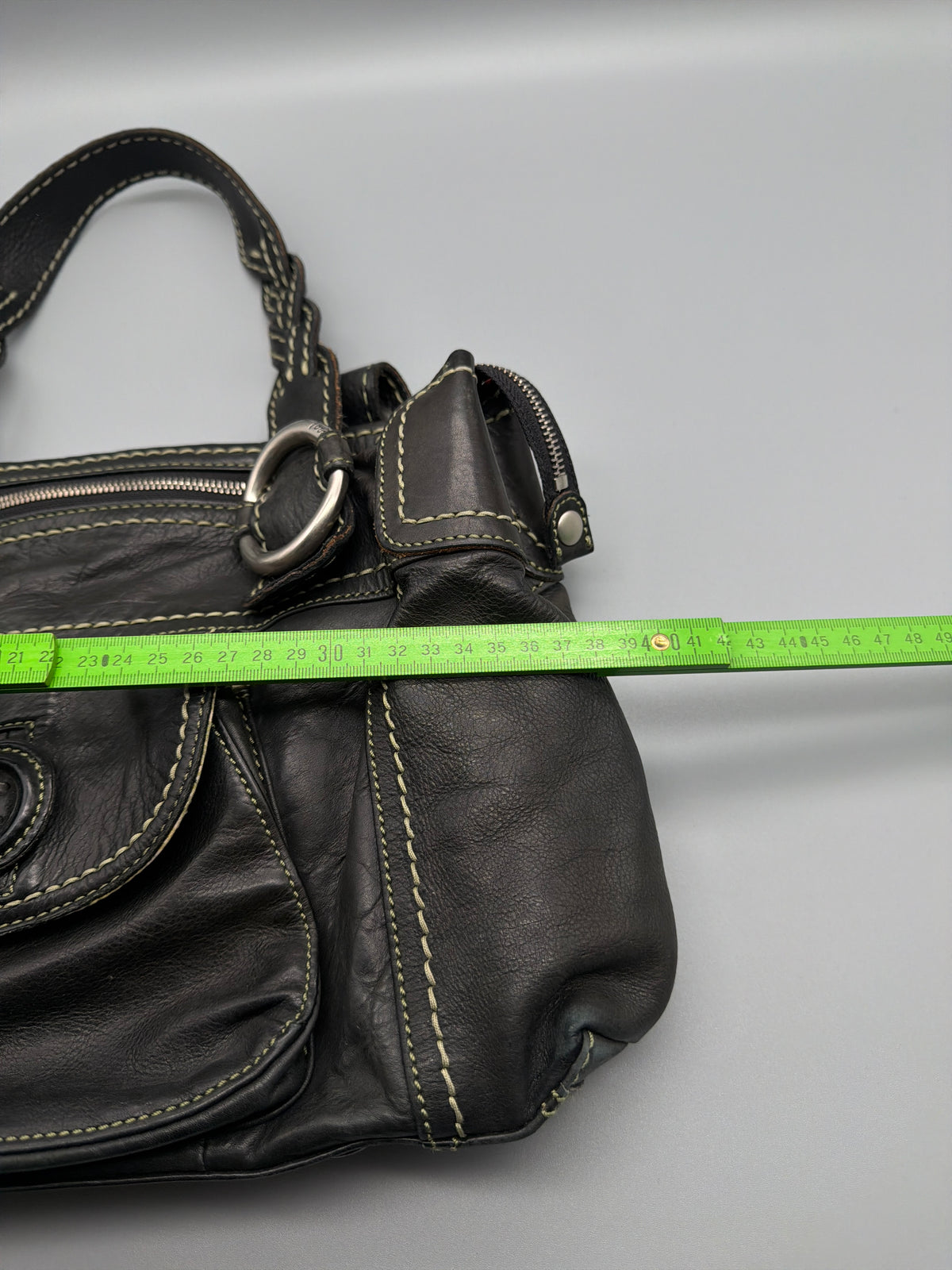 Fossil Vintage Braided Strap Leather Shoulder Bag - Dark Brown – Ansicht 8