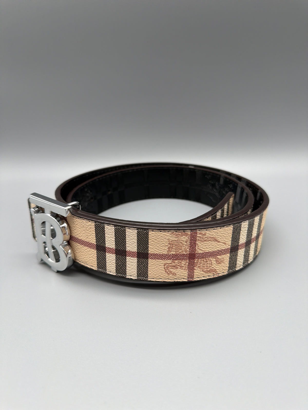 Burberry Archive Nova Check TB Monogram Reversible Belt - Beige / Black – Ansicht 4