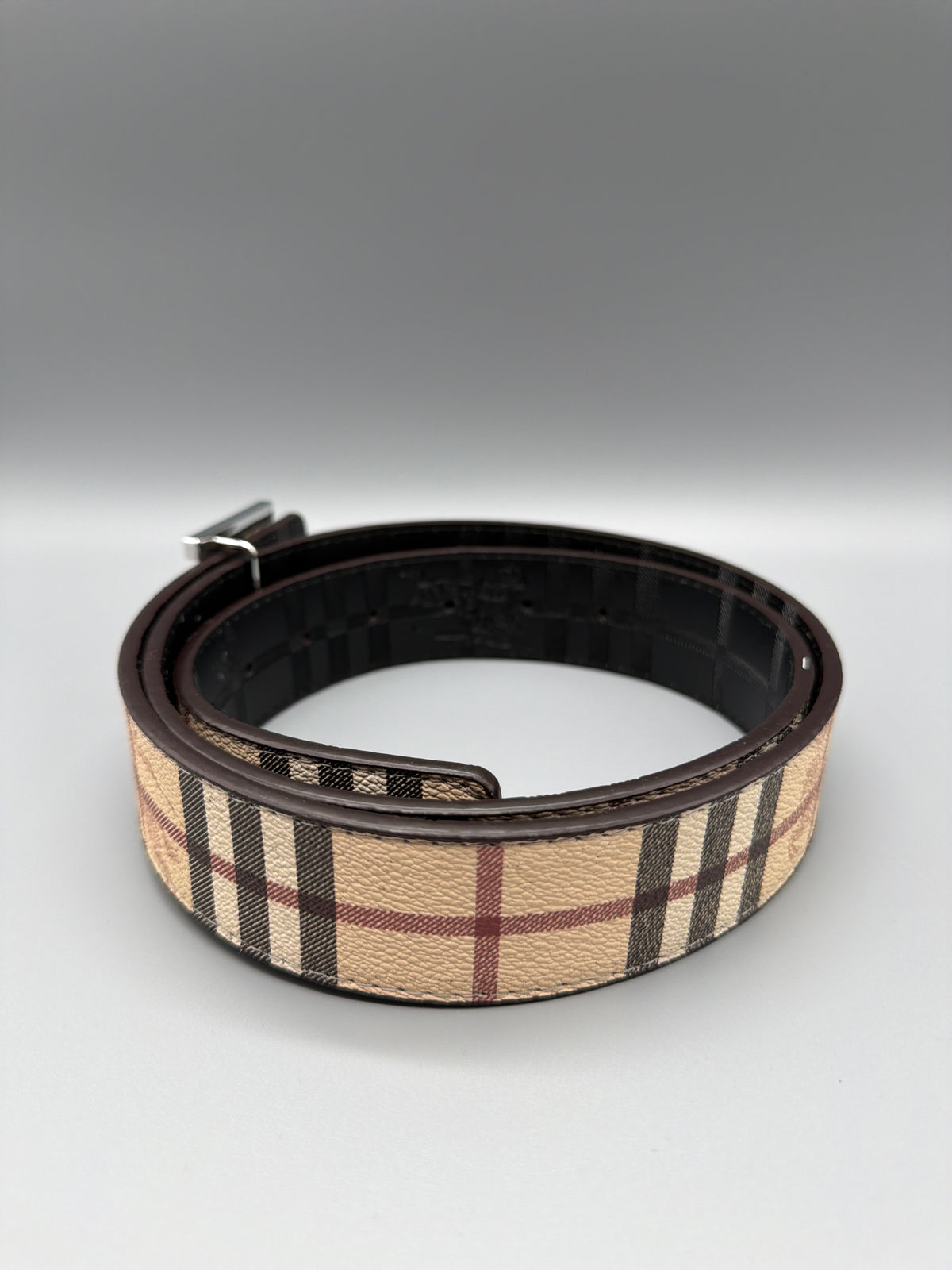 Burberry Archive Nova Check TB Monogram Reversible Belt - Beige / Black - Past Pieces