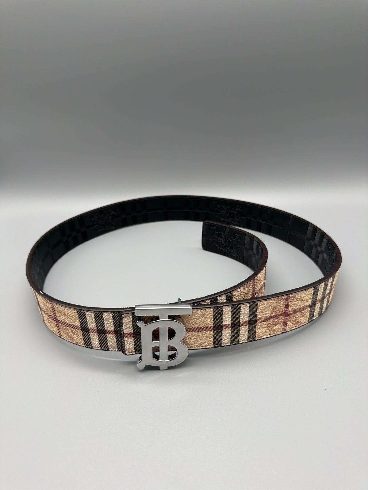 Burberry Archive Nova Check TB Monogram Reversible Belt - Beige / Black – Ansicht 7