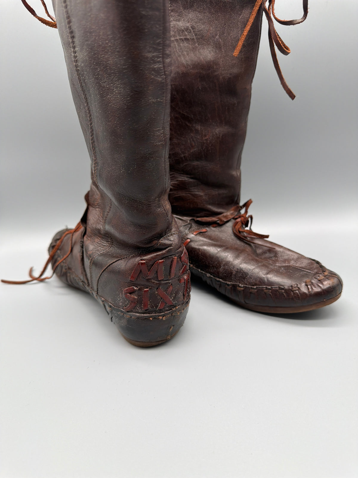 Miss Sixty Vintage Moccasin Leather Boots - Brown / Y2K Boho - Past Pieces