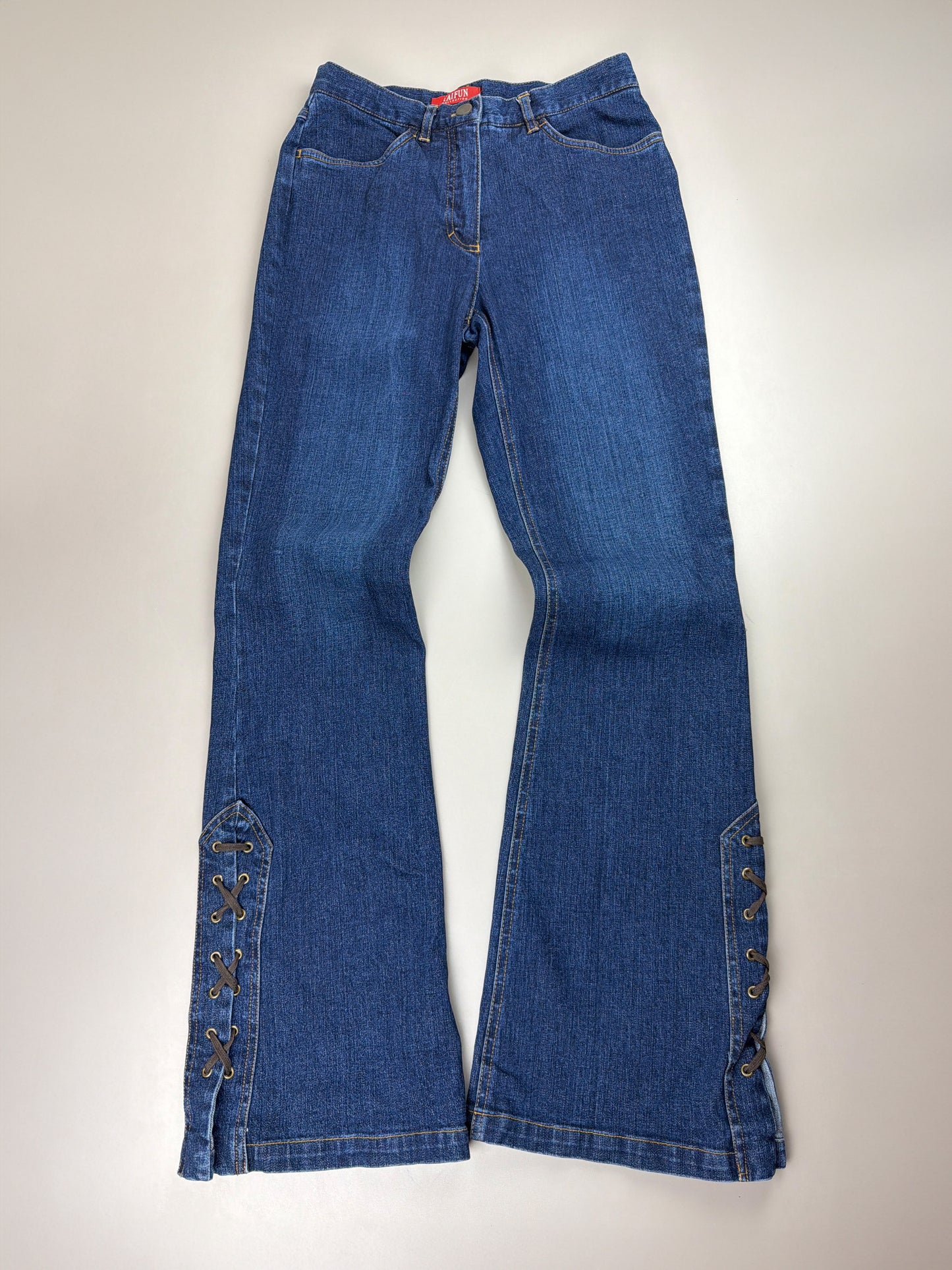 Taifun Collection Archive "Lace-Up" Flare Denim - Dark Blue Wash