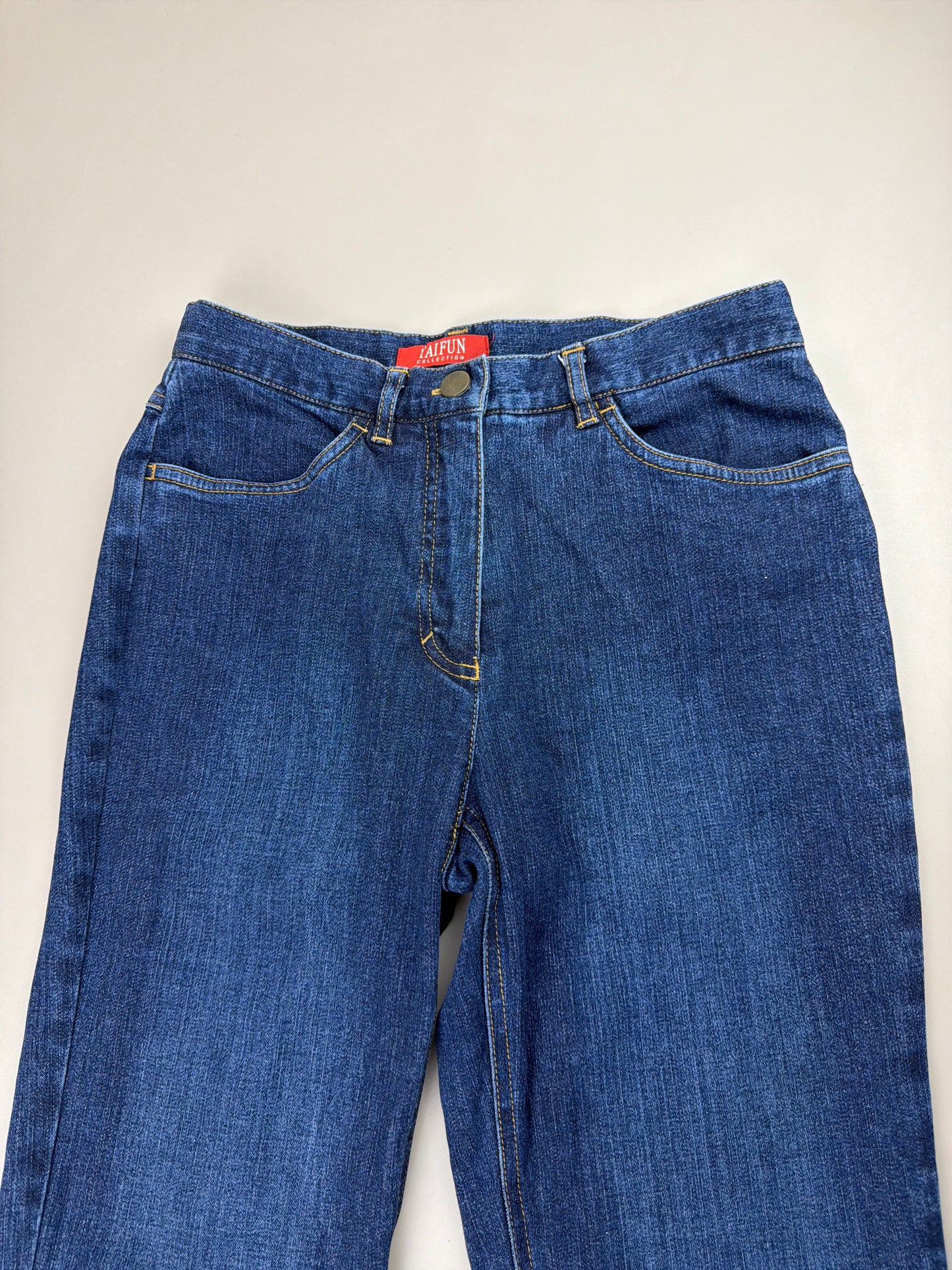 Taifun Collection Archive "Lace-Up" Flare Denim - Dark Blue Wash