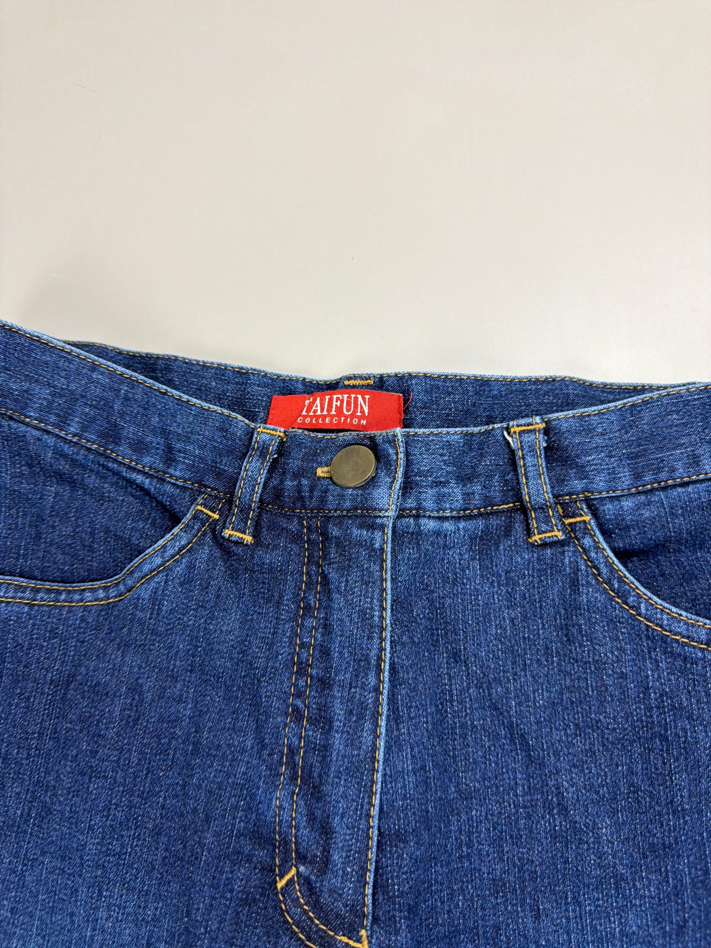 Taifun Collection Archive "Lace-Up" Flare Denim - Dark Blue Wash