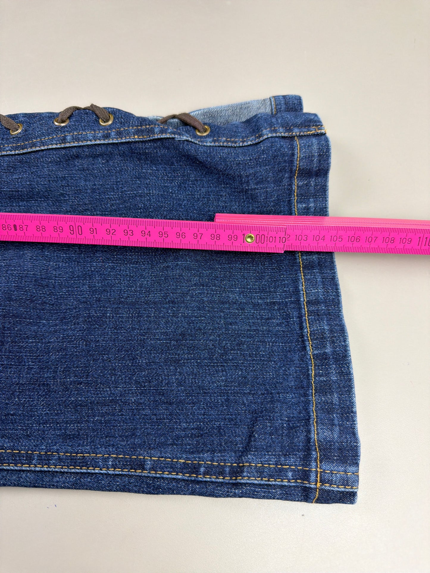 Taifun Collection Archive "Lace-Up" Flare Denim - Dark Blue Wash
