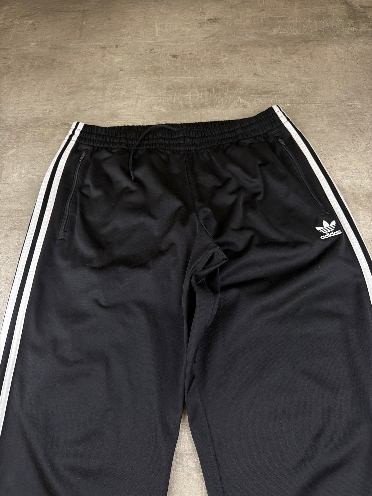 Adidas Originals Firebird Trackpants - Black / White Baggy Y2K Streetwear - Past Pieces