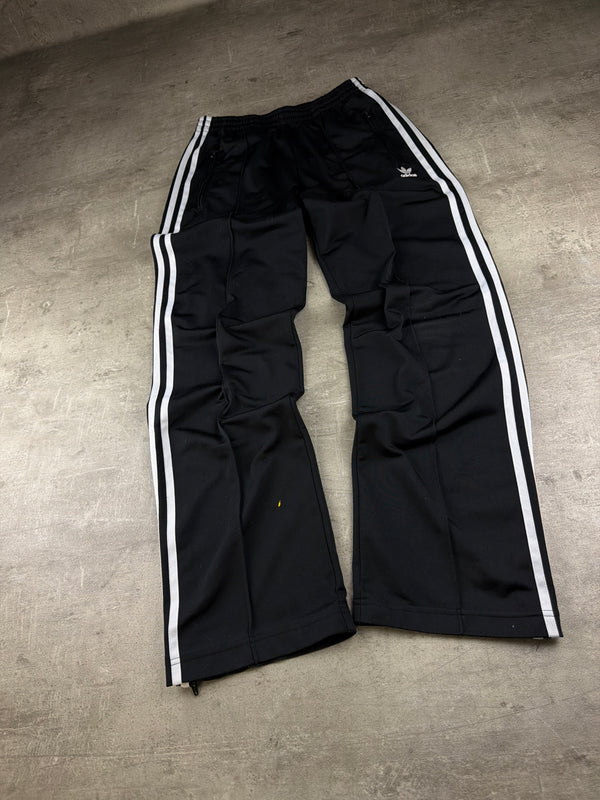 Adidas Originals Three Stripes Flared Trackpants - Black / White Y2K