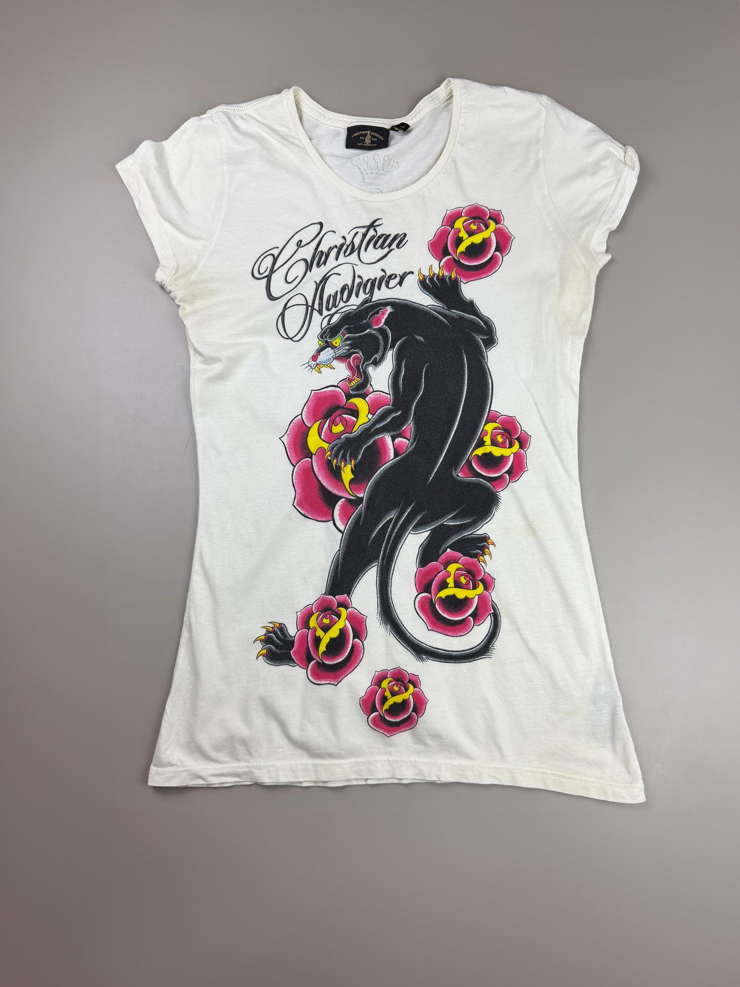 Christian Audigier Archive "Panther Rose" Tee - Ed Hardy Y2K Vibe