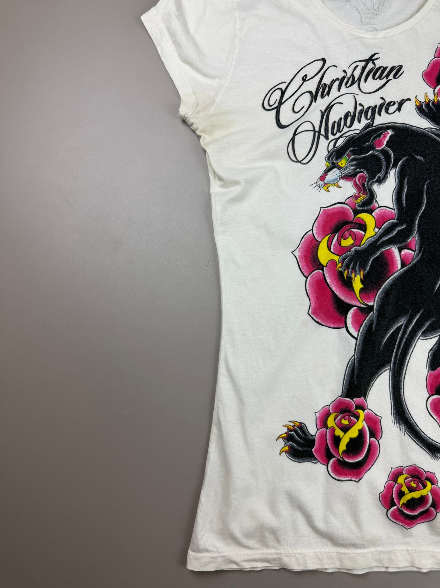 Christian Audigier Archive "Panther Rose" Tee - Ed Hardy Y2K Vibe