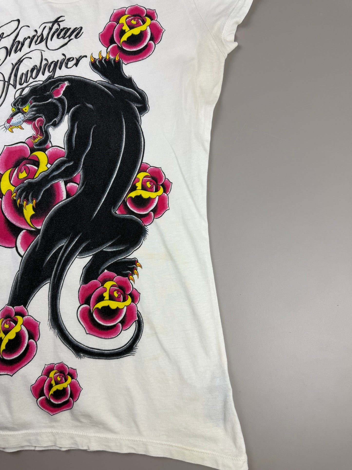 Christian Audigier Archive "Panther Rose" Tee - Ed Hardy Y2K Vibe