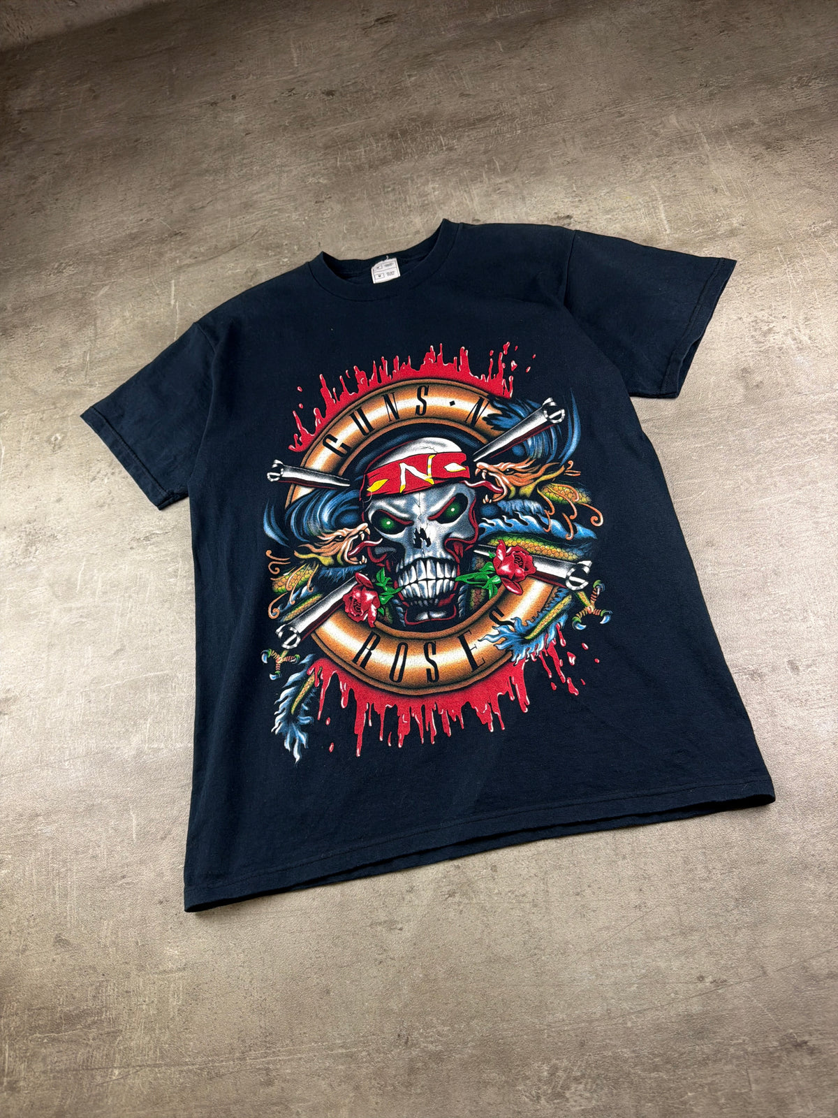 Guns N' Roses Vintage Graphic "Rock N Roll" Band Shirt - Black / Red - Past Pieces