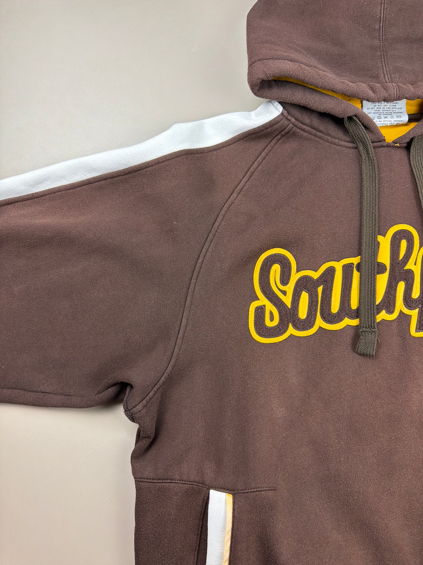 Southpole Archive "Authentic Denim Co." Hoodie - Brown / Yellow