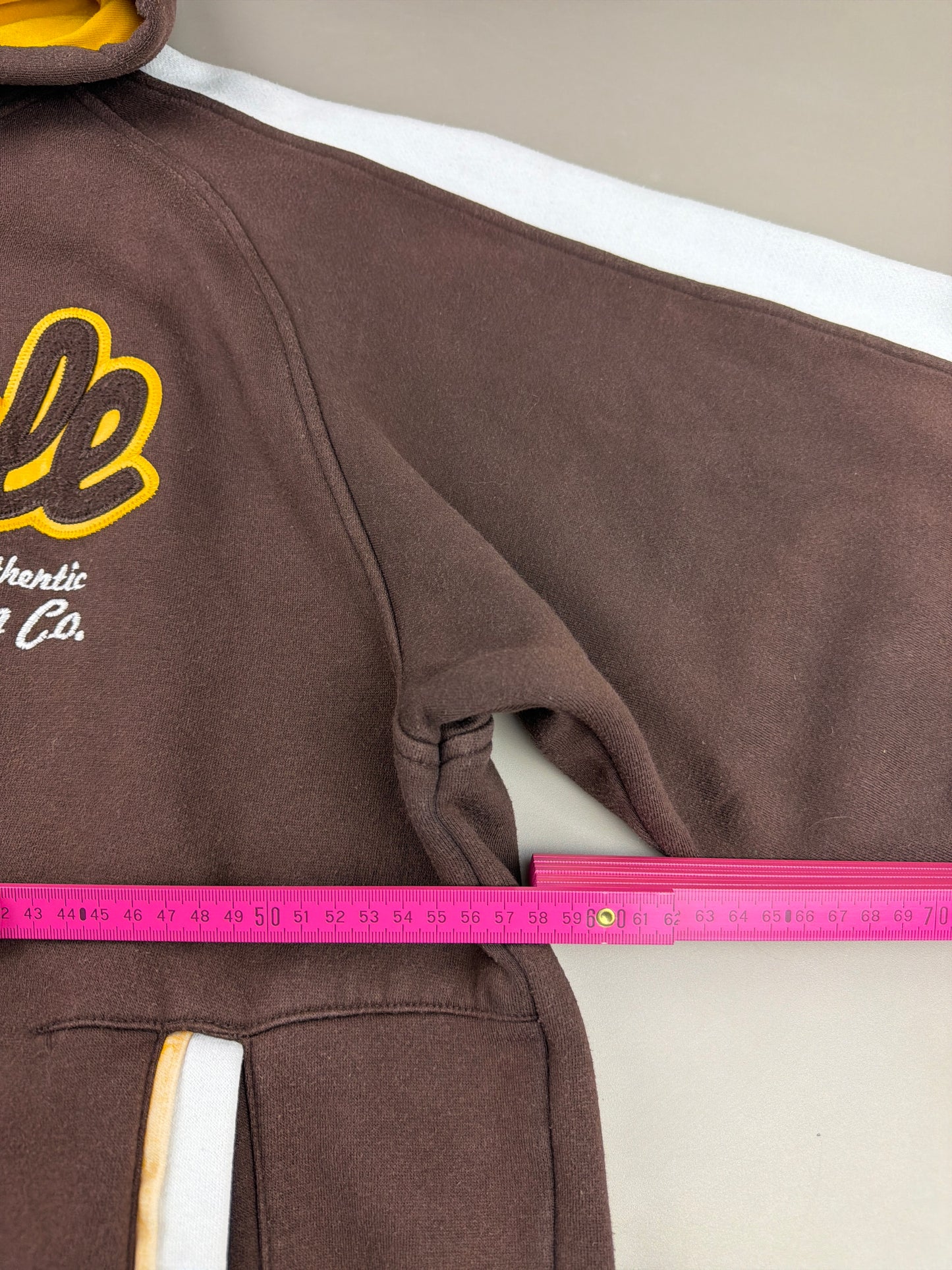 Southpole Archive "Authentic Denim Co." Hoodie - Brown / Yellow