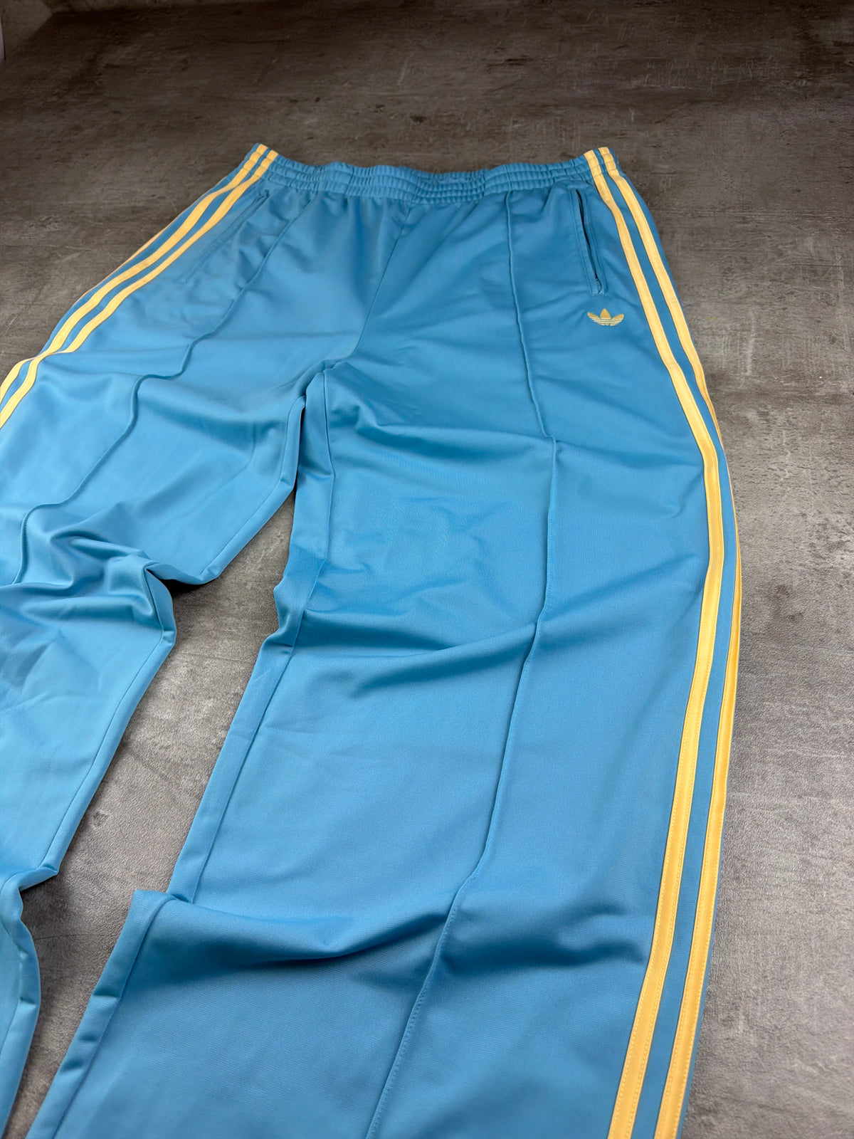 Adidas Trefoil Baggy Trackpants - Baby Blue / Yellow - Past Pieces