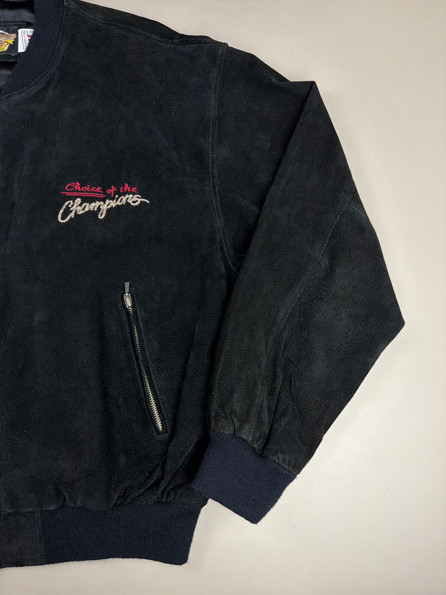Harley Davidson Archive "Victory" Suede Bomber Jacket - All Black