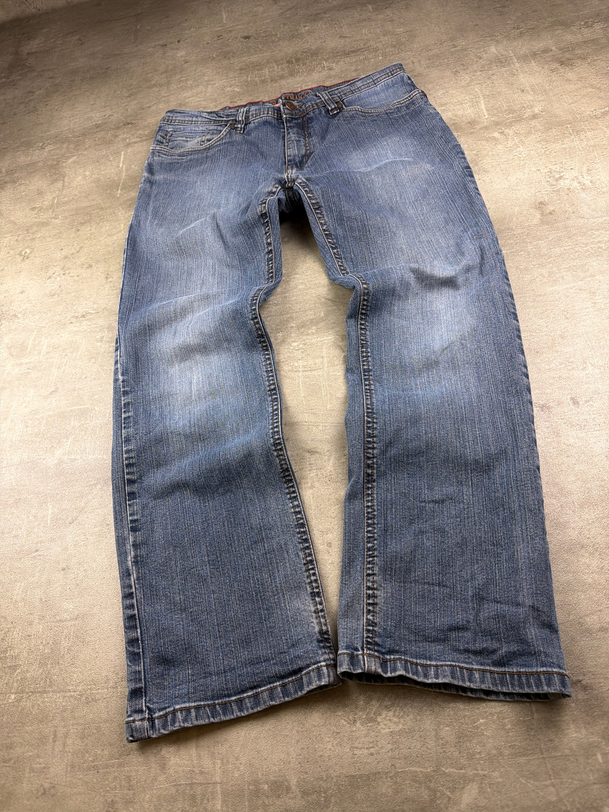 Carlo Colucci Y2K Faded Straight Leg Denim - Washed Blue – Ansicht 2