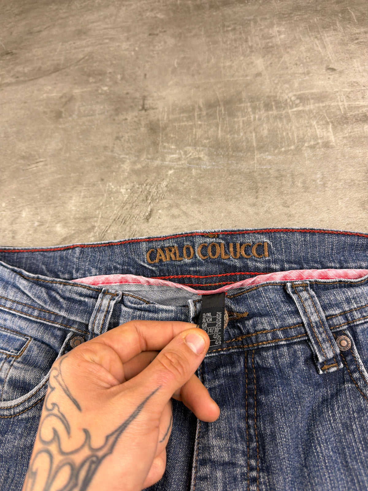 Carlo Colucci Y2K Faded Straight Leg Denim - Washed Blue - Past Pieces