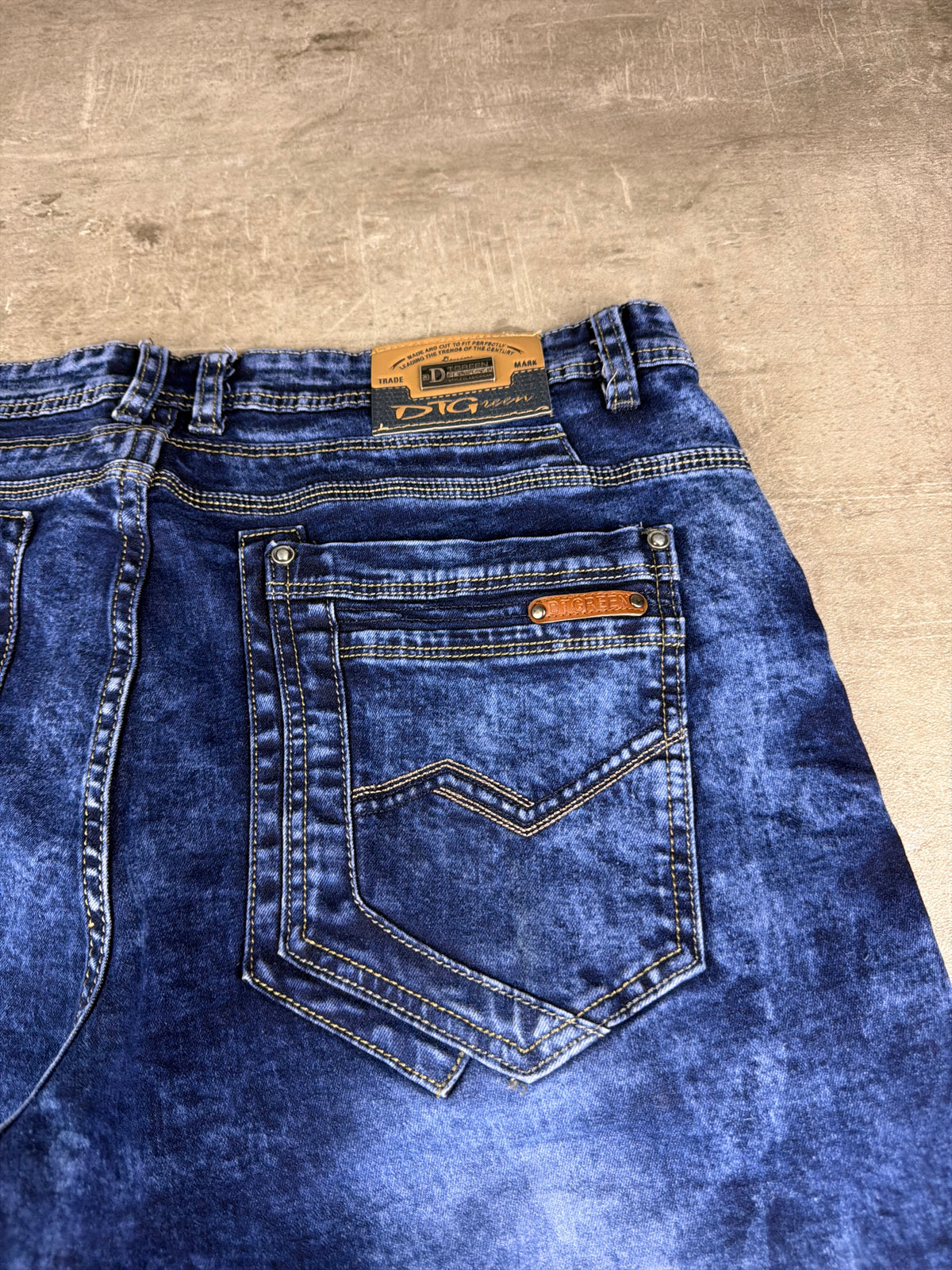 DTGreen Y2K Acid Wash Straight Denim Jeans - Royal Blue - Past Pieces