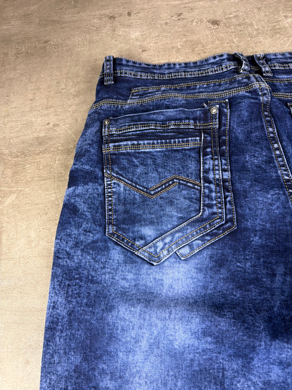 DTGreen Y2K Acid Wash Straight Denim Jeans - Royal Blue – Ansicht 6