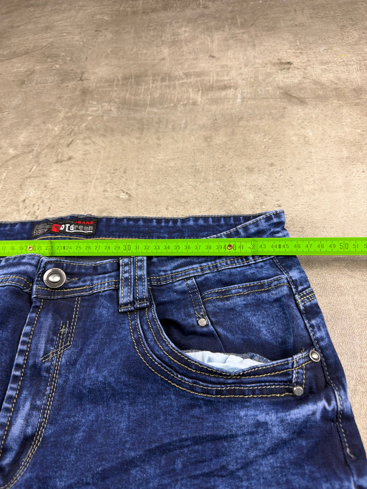 DTGreen Y2K Acid Wash Straight Denim Jeans - Royal Blue - Past Pieces