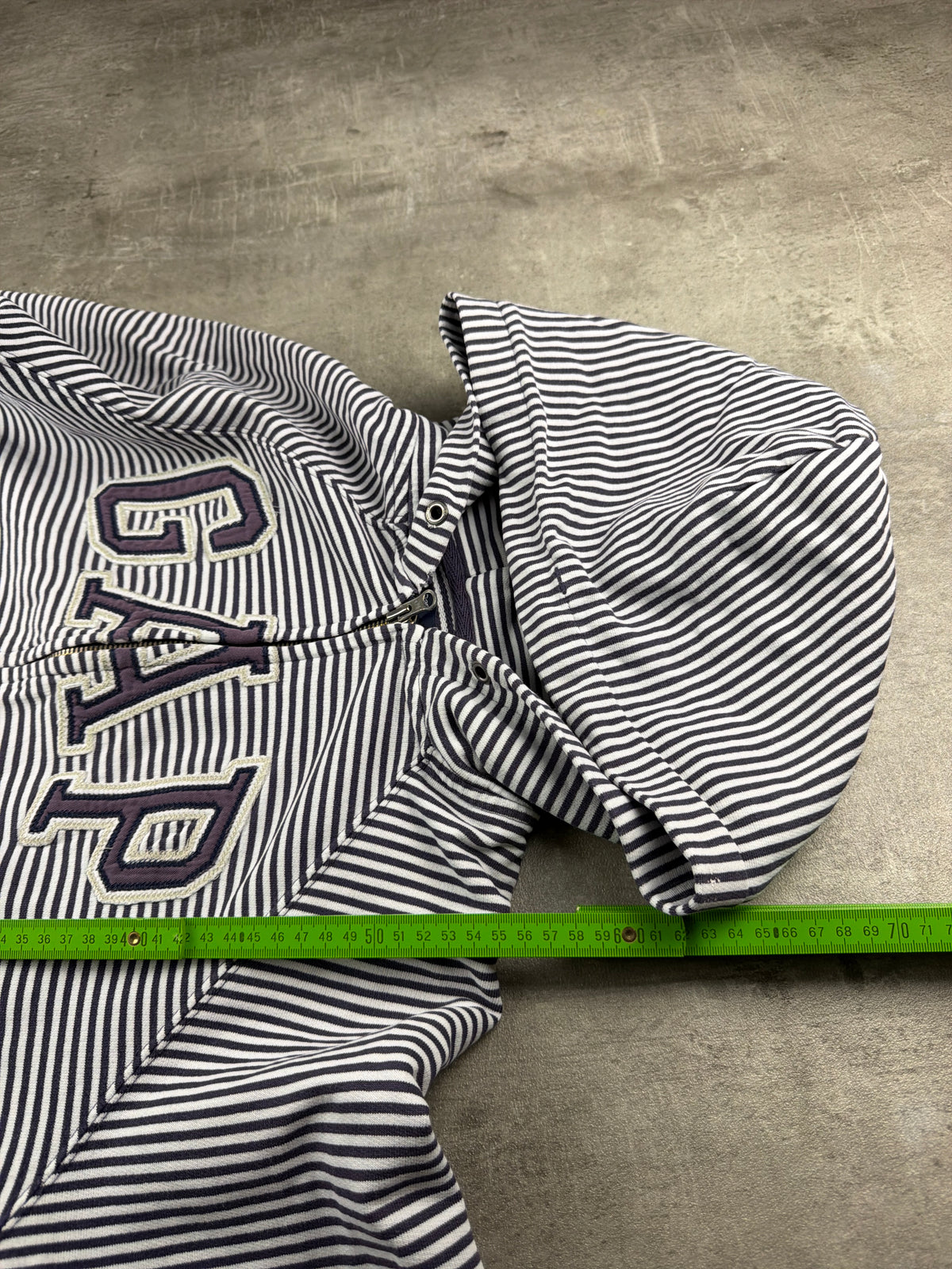 Gap Y2K Striped Logo Zip Hoodie - Navy Blue / White – Ansicht 9
