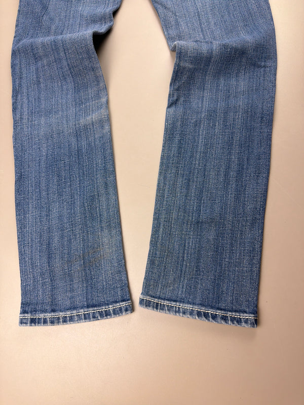 Miss Me Y2K Archive "Cross Wings" Denim Jeans - Rhinestone / Distressed Blue