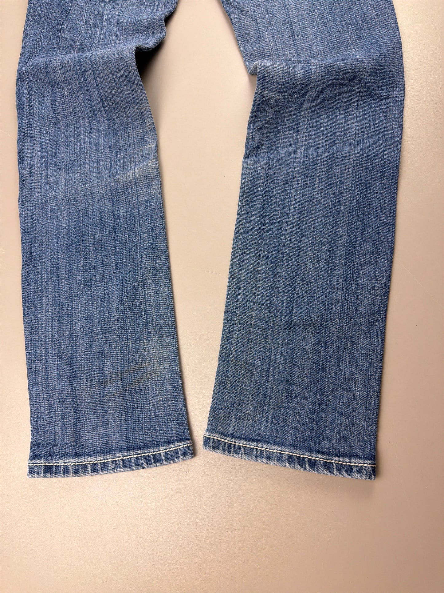 Miss Me Y2K Archive "Cross Wings" Denim Jeans - Rhinestone / Distressed Blue