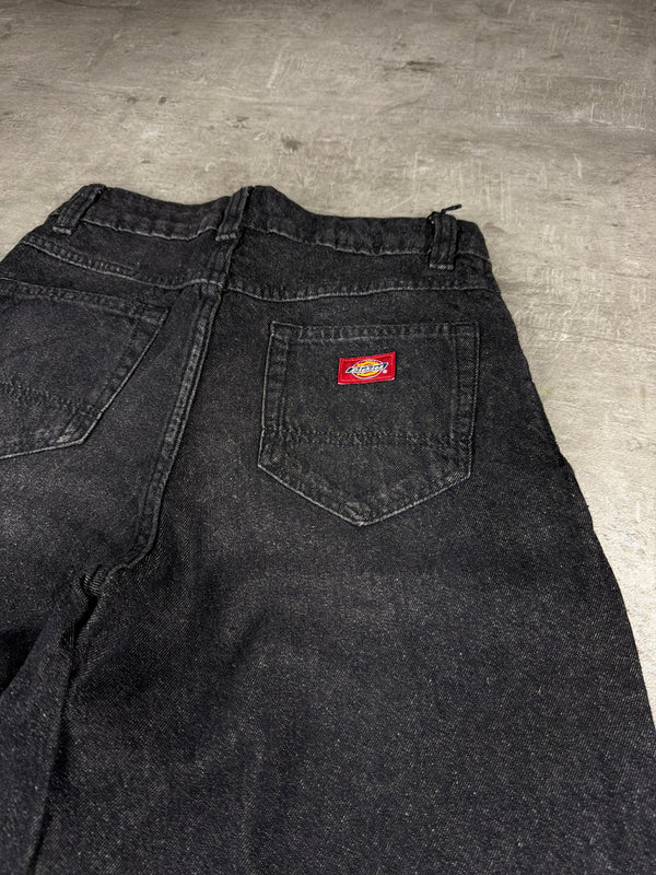 Dickies Baggy Wide Leg Faded Denim Jeans - Washed Black