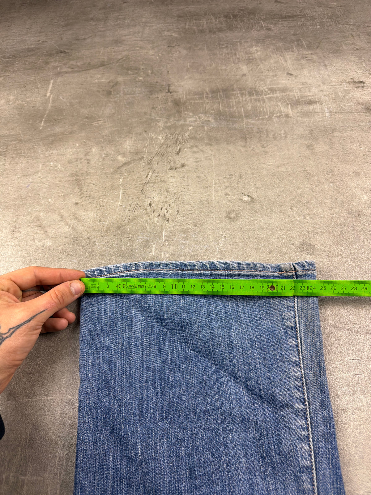 H.A 67 Y2K Low Waist Embroidered Flared Denim - Light Blue Washed - Past Pieces