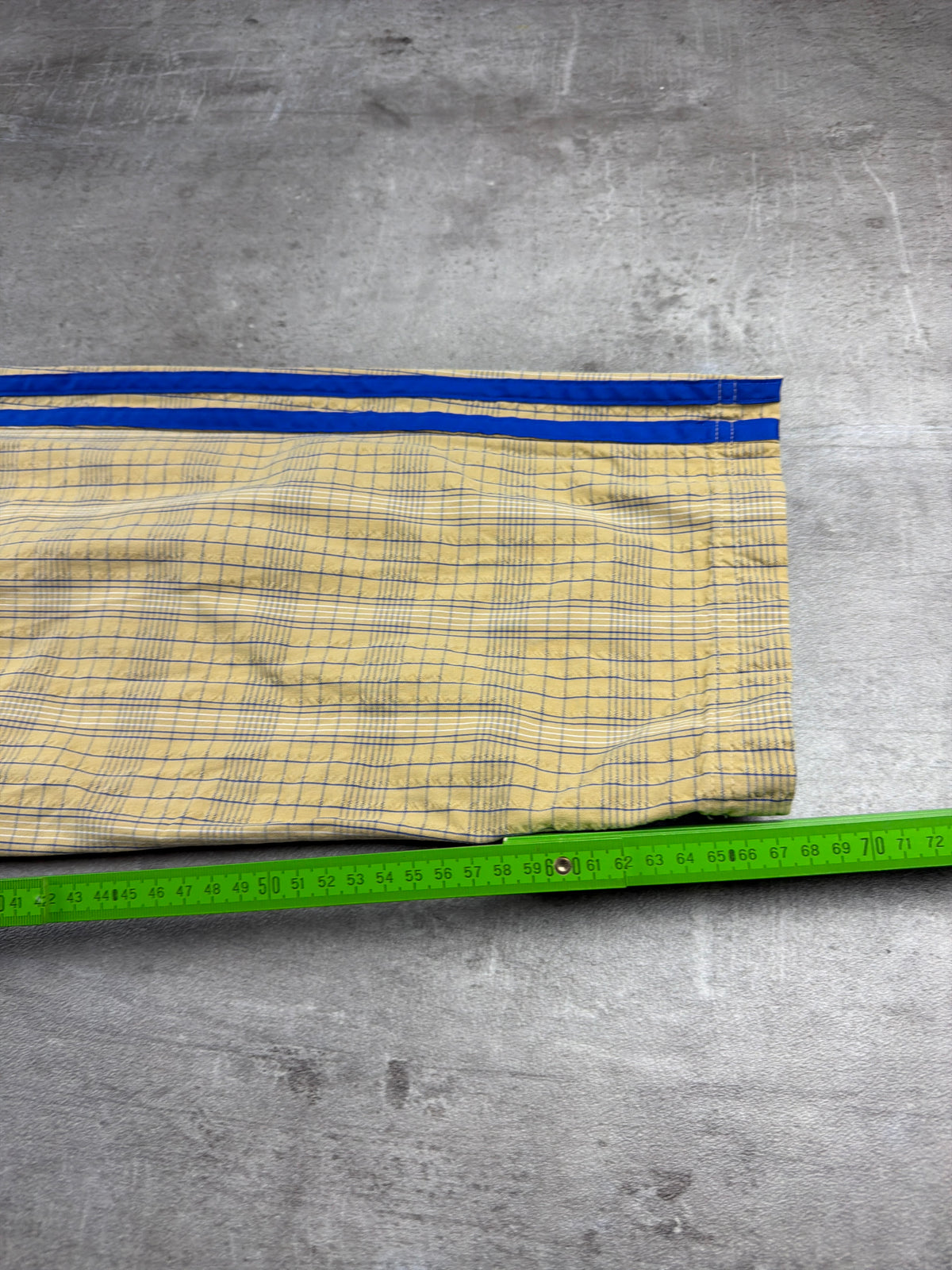 Adidas Originals Checkered Three Stripes Baggy Trackpants - Beige / Royal Blue - Past Pieces