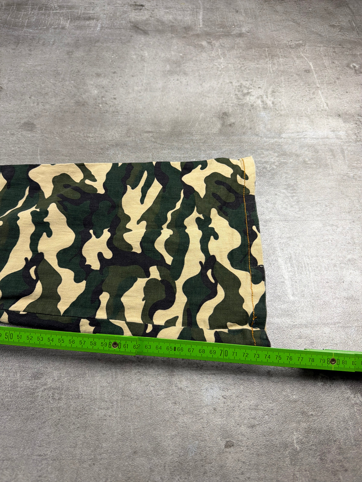 Sexy Jeans Y2K Camo Cargo Flared Pants - Green / Beige Stretch - Past Pieces