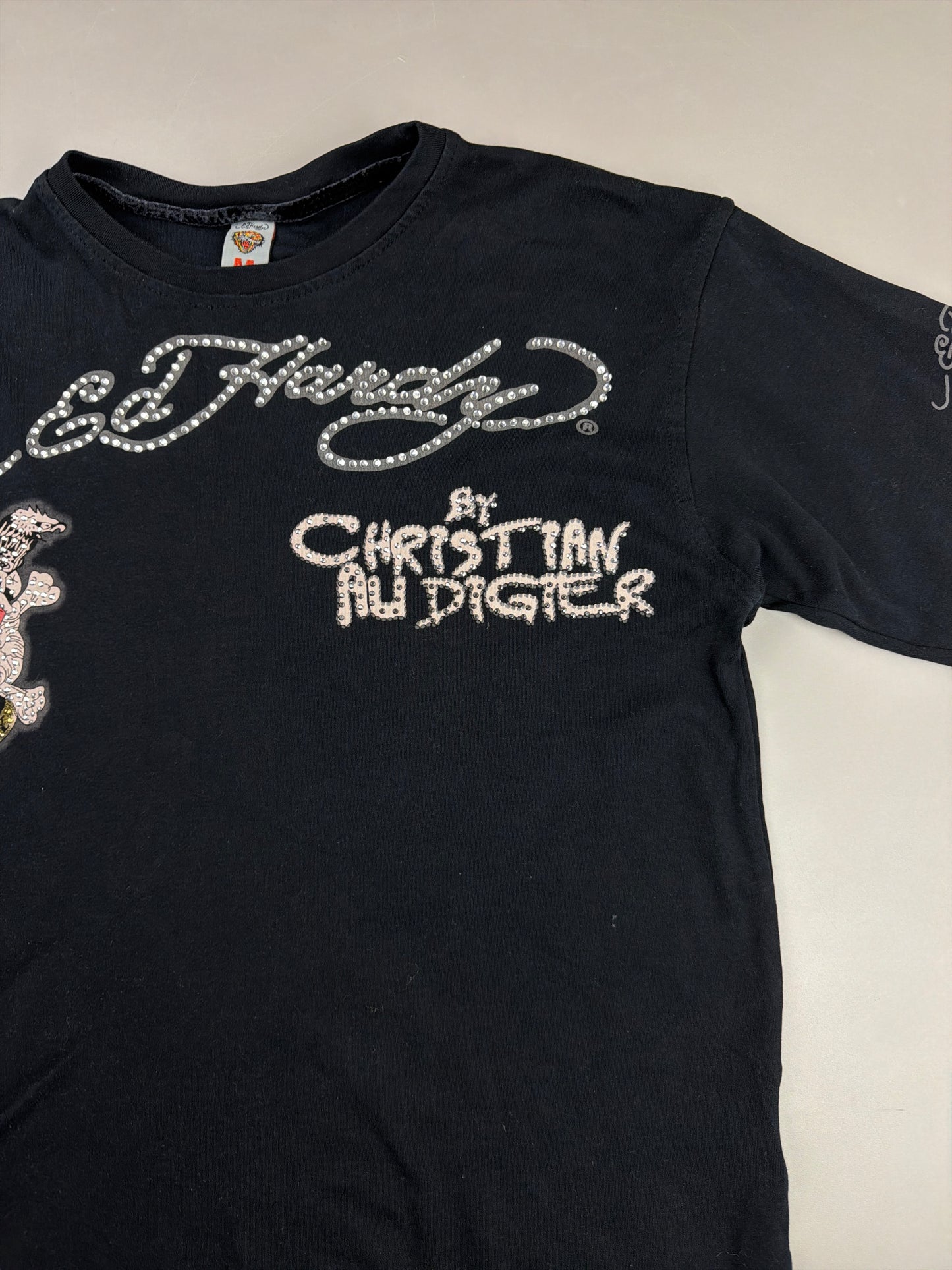 Ed Hardy "Death or Glory" Rhinestone Longsleeve - All Black Cyber Gothic
