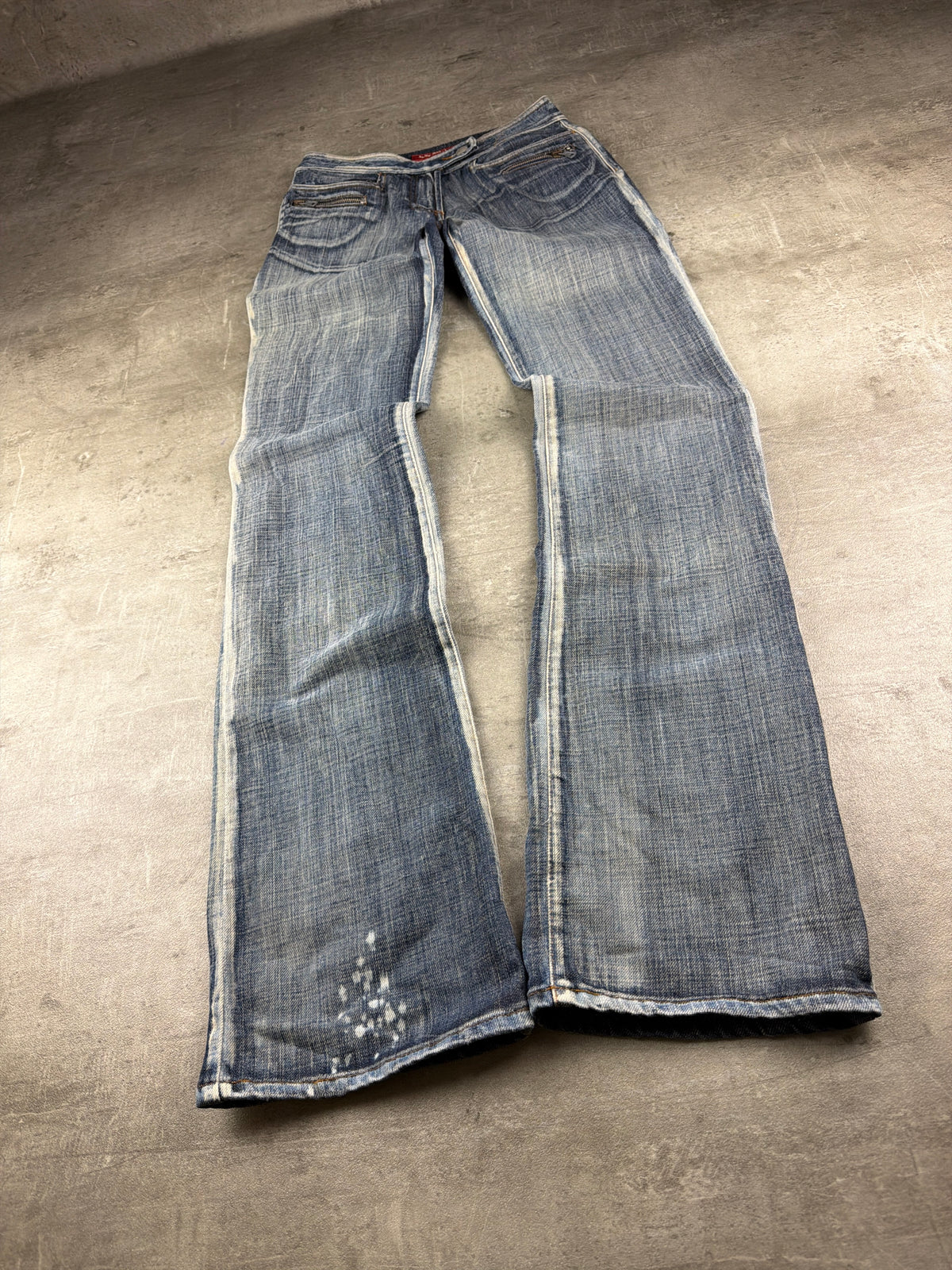 Miss Sixty Y2K Low Waist Bootcut Denim - Washed Blue Distressed - Past Pieces