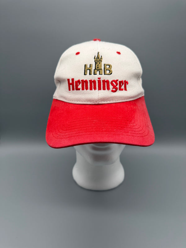 Vintage Henninger Beer "Hrb" Corporate Cap – Red / Off-White Block