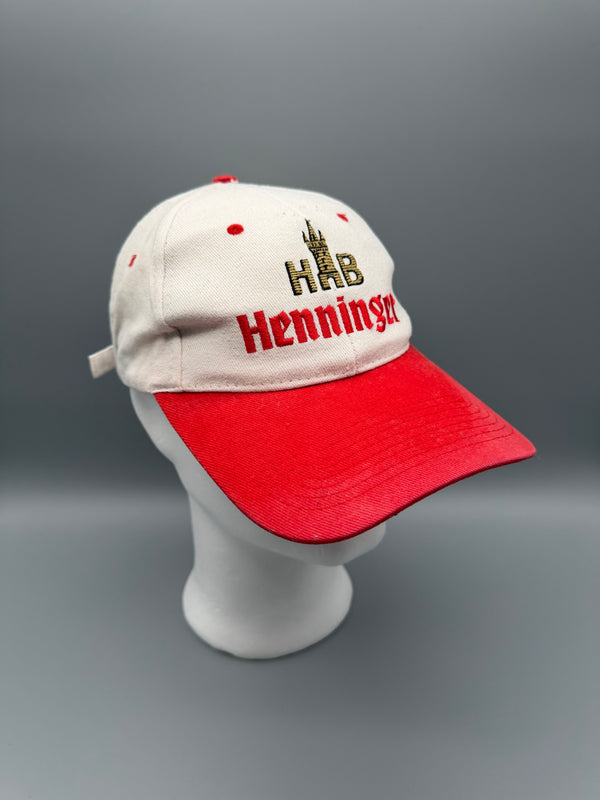 Vintage Henninger Beer "Hrb" Corporate Cap – Red / Off-White Block