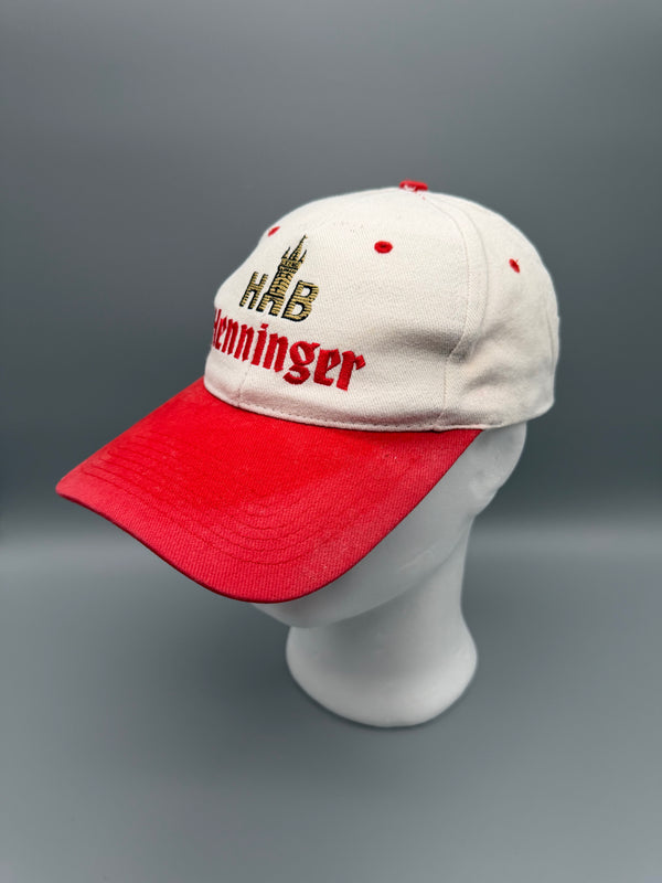 Vintage Henninger Beer "Hrb" Corporate Cap – Red / Off-White Block