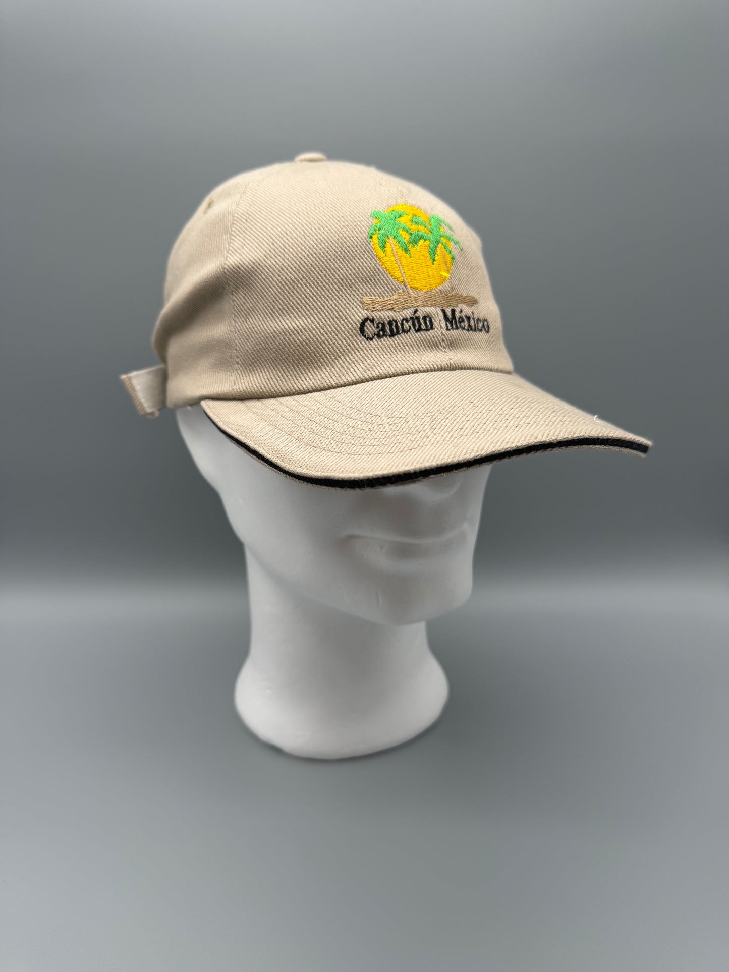 Sol del Caribe Vintage "Cancún México" Cap - Beige Cyber Y2K Vibe