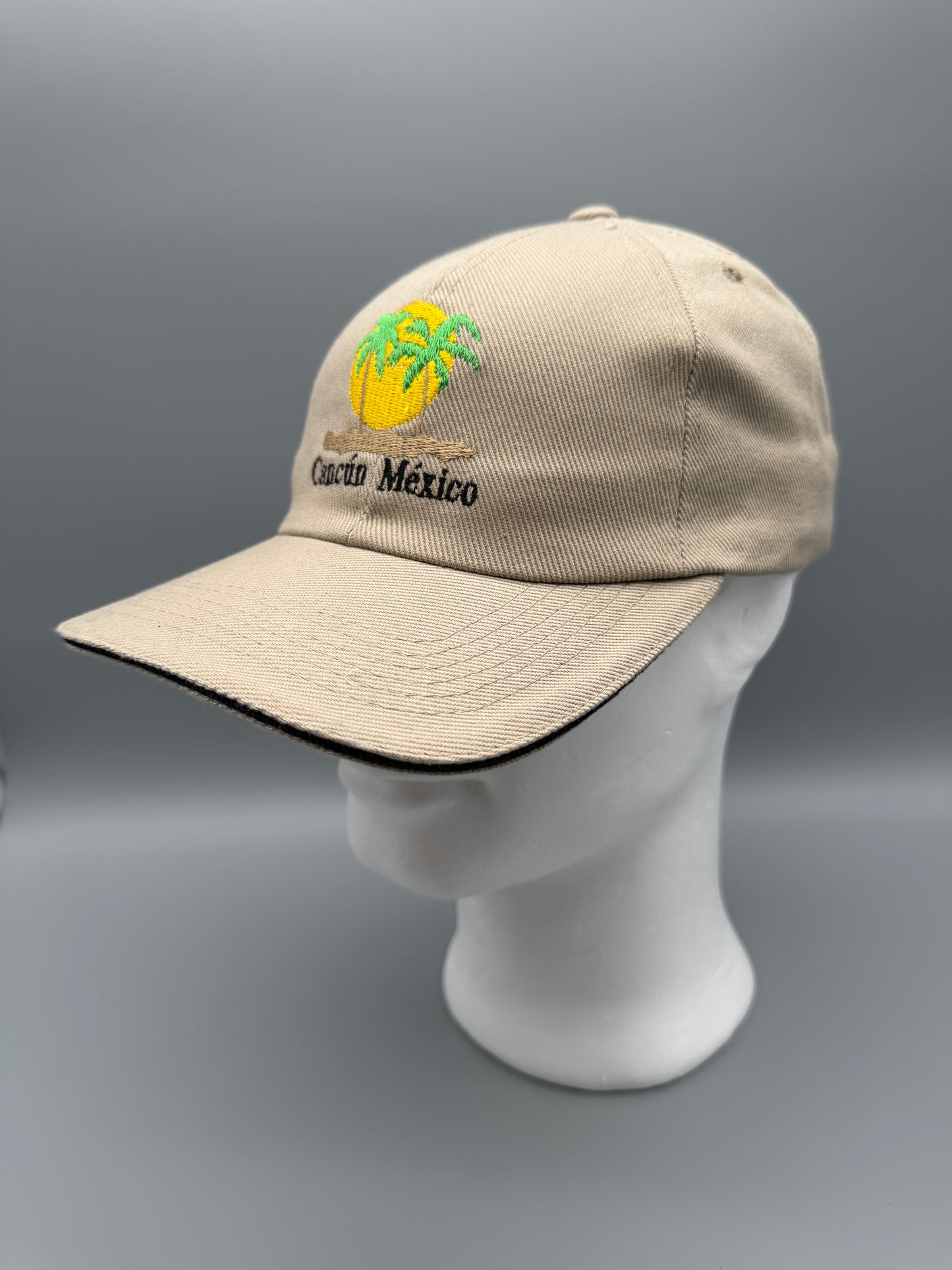 Sol del Caribe Vintage "Cancún México" Cap - Beige Cyber Y2K Vibe