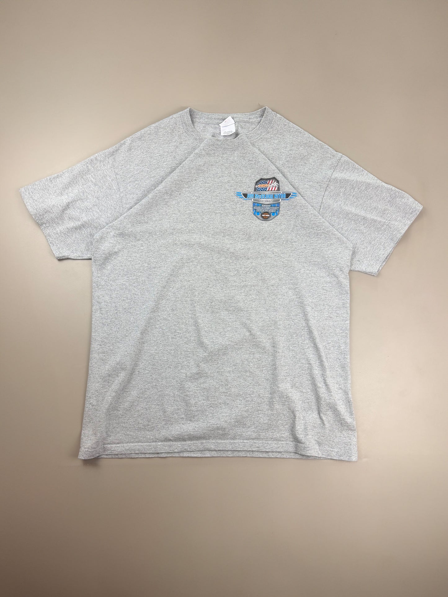 Anvil / Harley-Davidson Archive "Jim McClure Nitro Nationals 2010" Graphic Tee - Grey Melange / Biker Racing Core