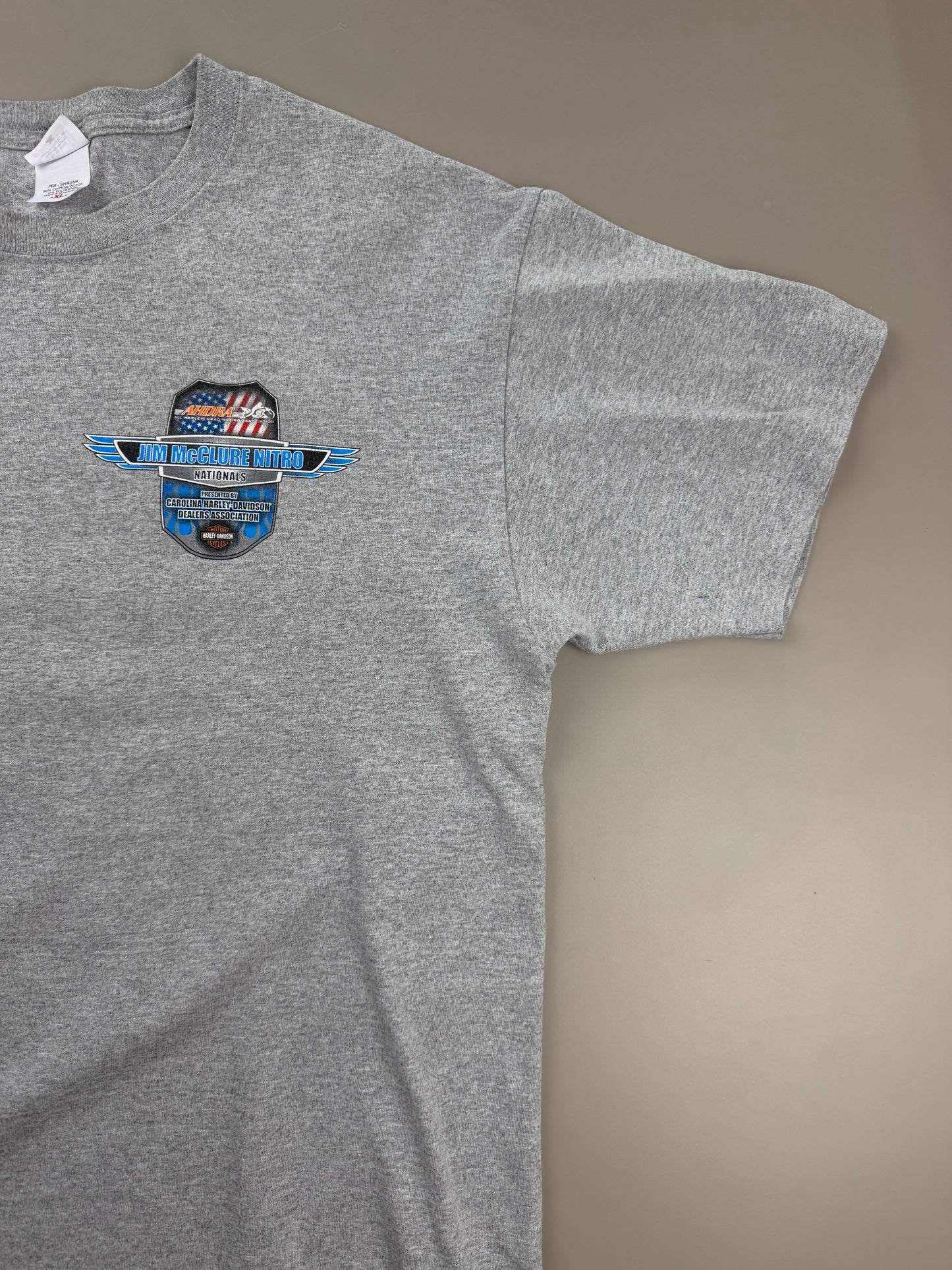 Anvil / Harley-Davidson Archive "Jim McClure Nitro Nationals 2010" Graphic Tee - Grey Melange / Biker Racing Core