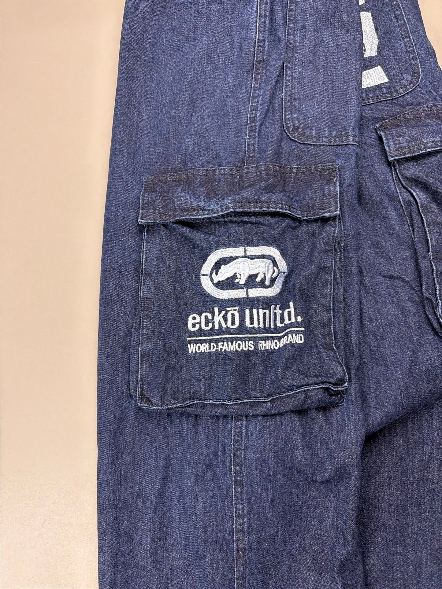 Ecko Unltd. Vintage "Rhino Cargo" Baggy Denim - Dark Blue Wash