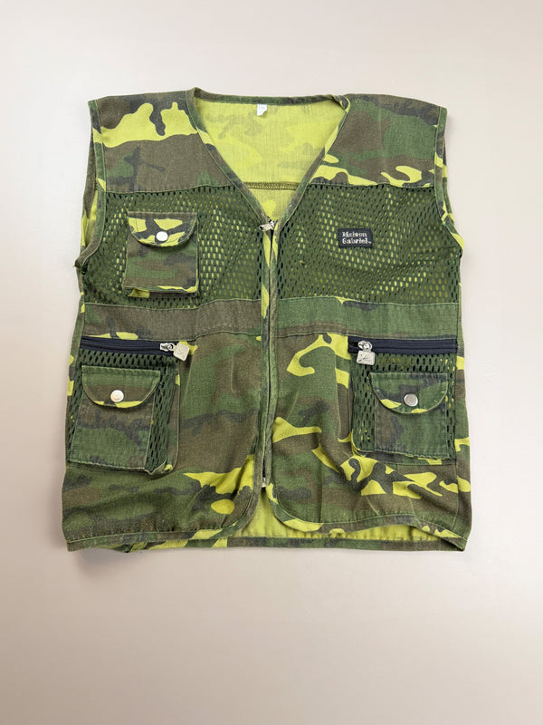 Maison Gabriel Utility Camo Mesh Vest - Gorpcore Cyber Camouflage