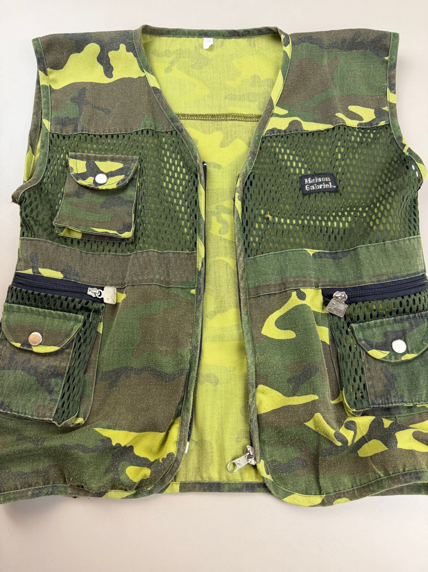 Maison Gabriel Utility Camo Mesh Vest - Gorpcore Cyber Camouflage