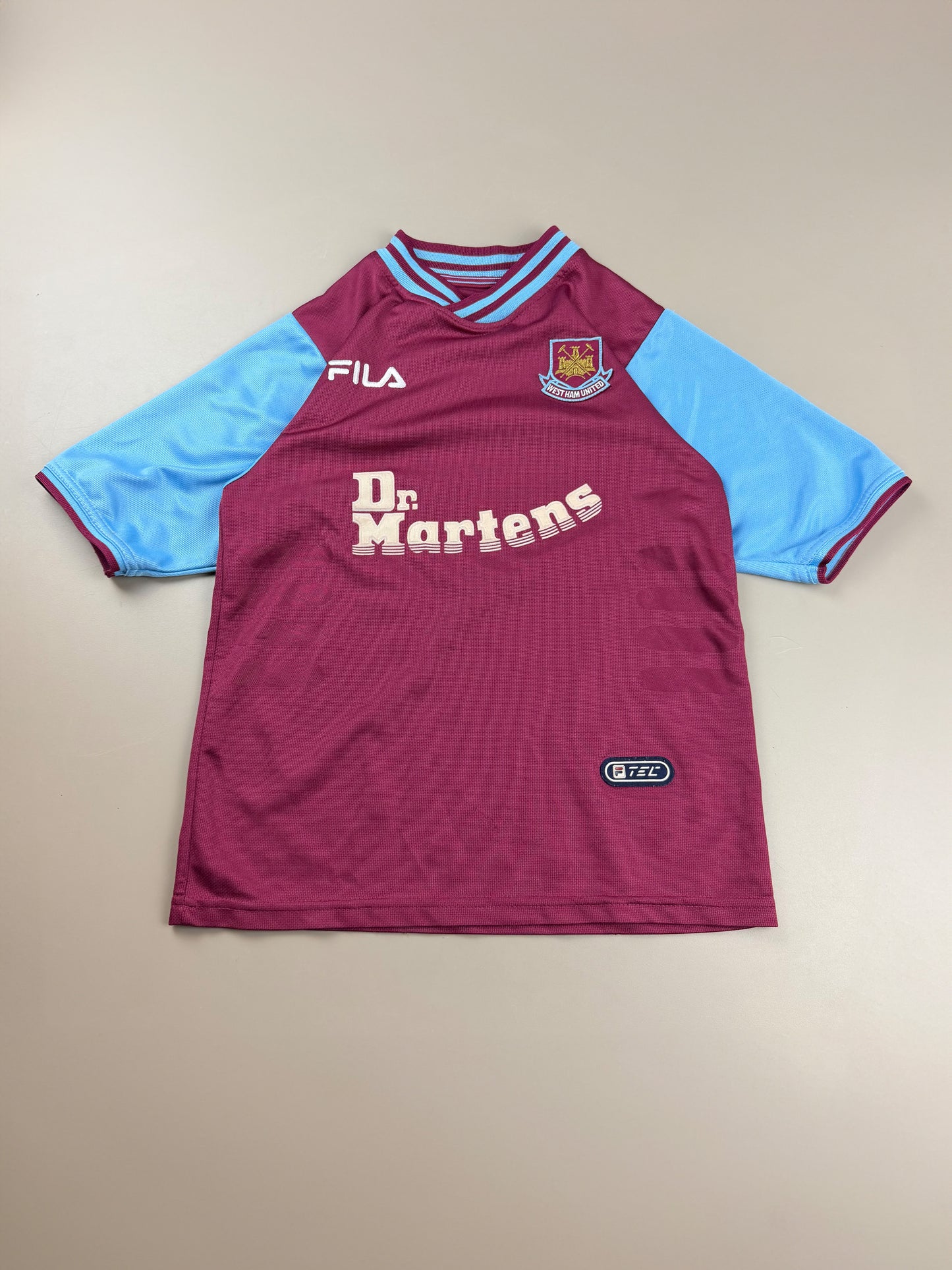 Fila x West Ham United 1999/2001 "Dr. Martens" Vintage Jersey - Maroon/Sky Blue Block