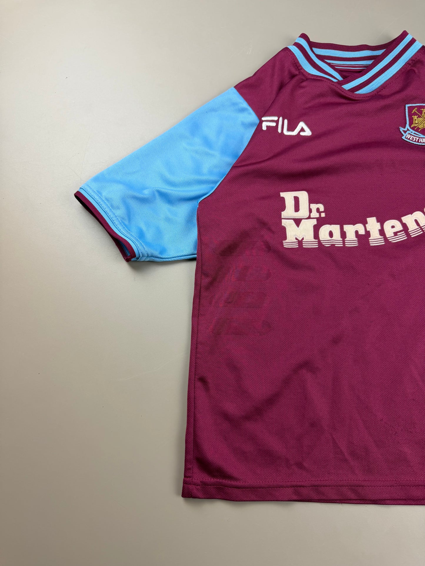 Fila x West Ham United 1999/2001 "Dr. Martens" Vintage Jersey - Maroon/Sky Blue Block