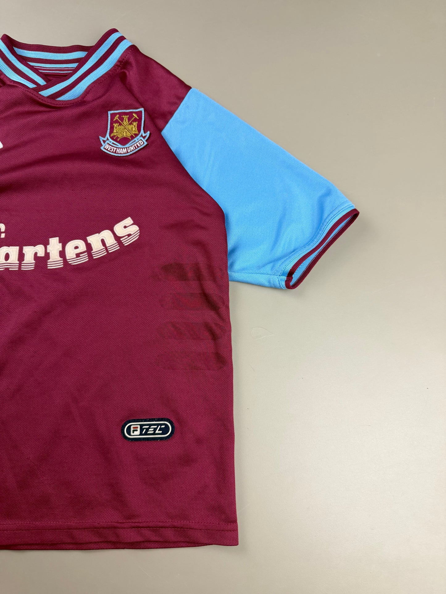 Fila x West Ham United 1999/2001 "Dr. Martens" Vintage Jersey - Maroon/Sky Blue Block