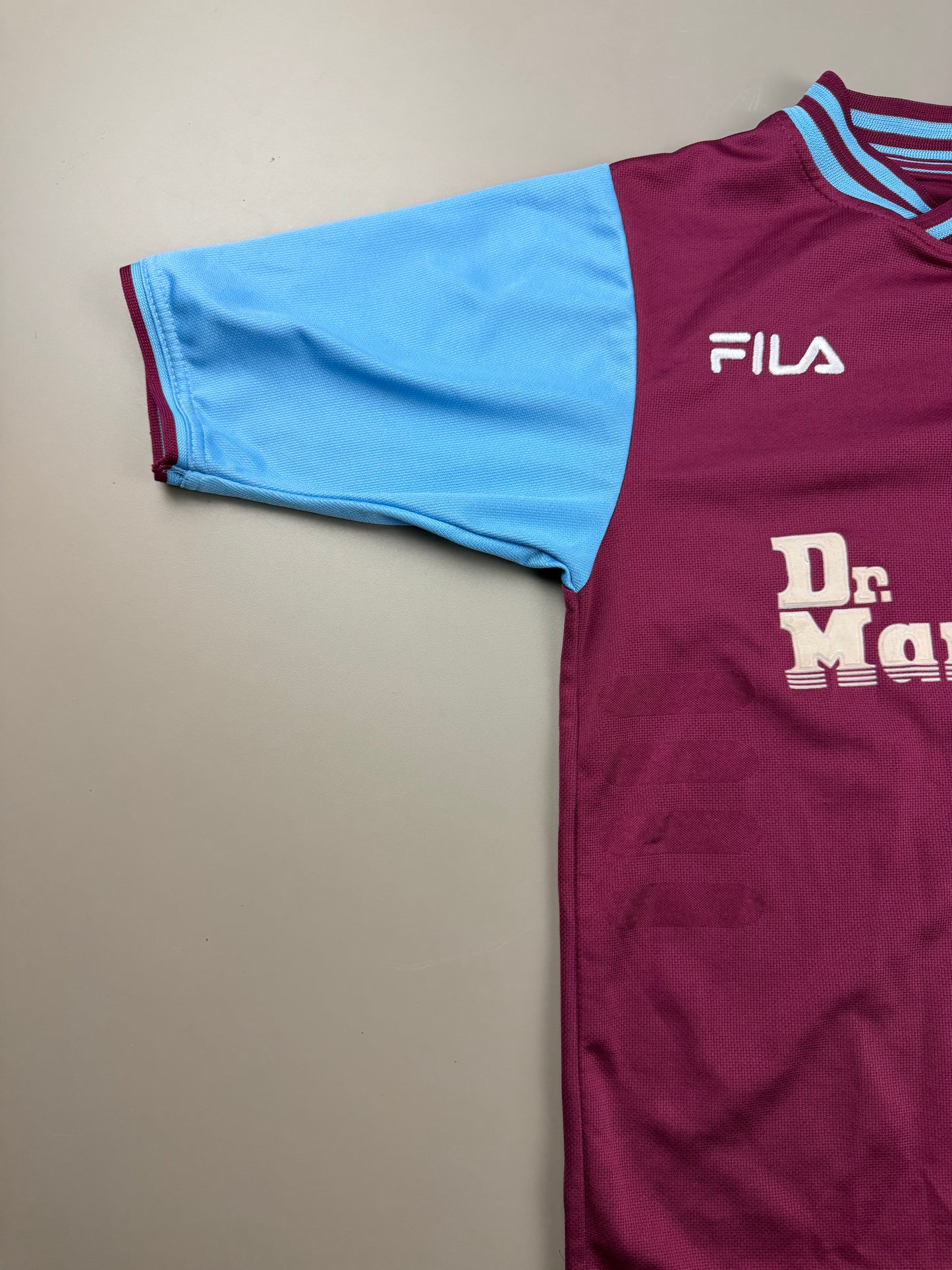 Fila x West Ham United 1999/2001 "Dr. Martens" Vintage Jersey - Maroon/Sky Blue Block