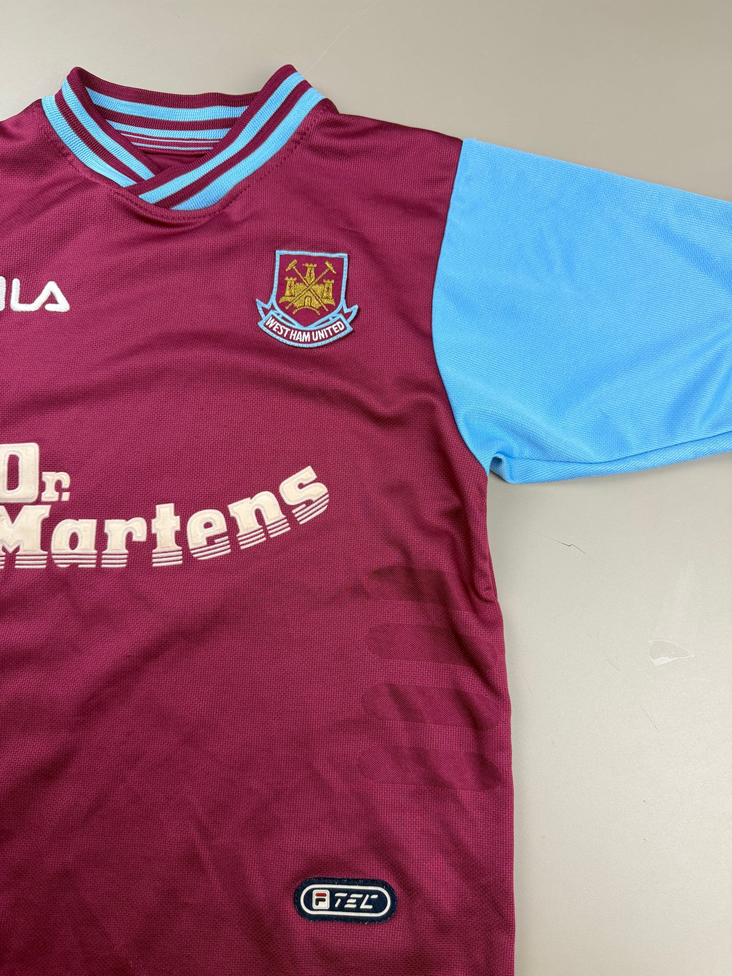 Fila x West Ham United 1999/2001 "Dr. Martens" Vintage Jersey - Maroon/Sky Blue Block