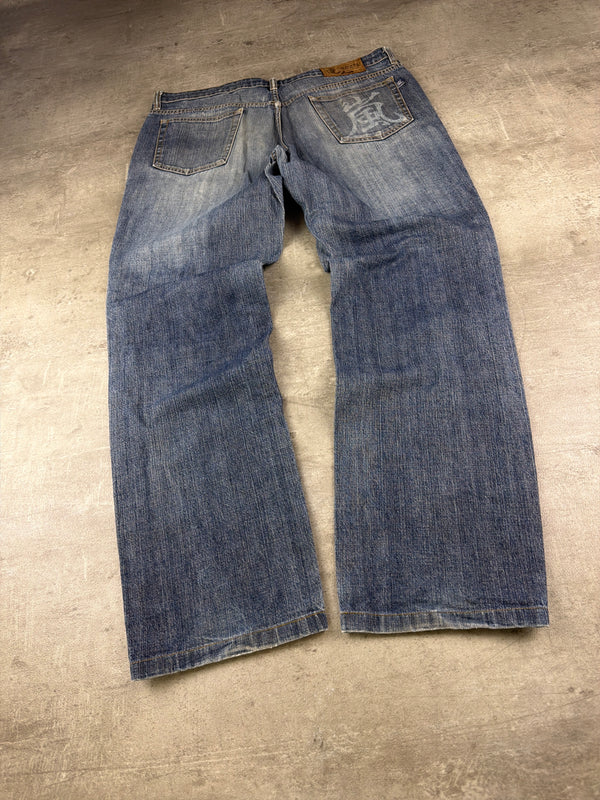 Big Train Takanori Archive "Storm Kanji" Denim - Faded Wash