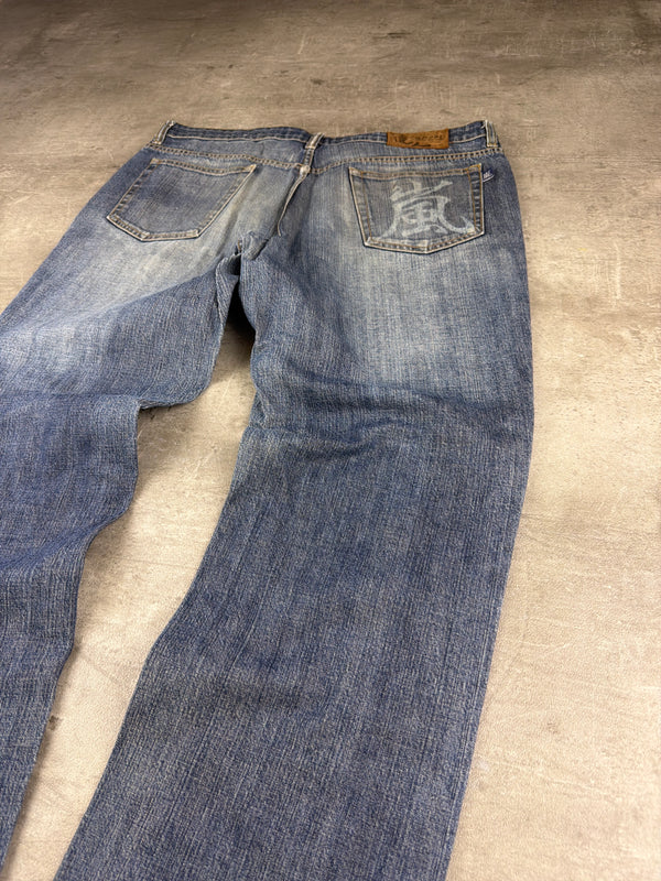 Big Train Takanori Archive "Storm Kanji" Denim - Faded Wash